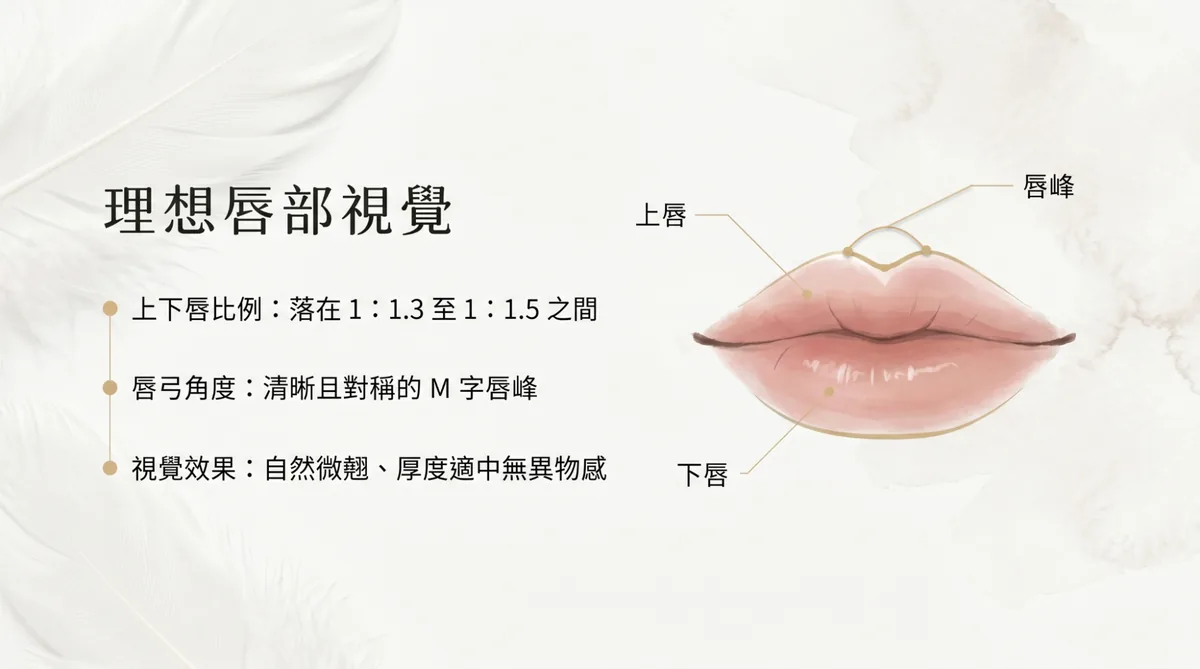 嘟嘟唇理想唇形比例與M字唇峰視覺設計
