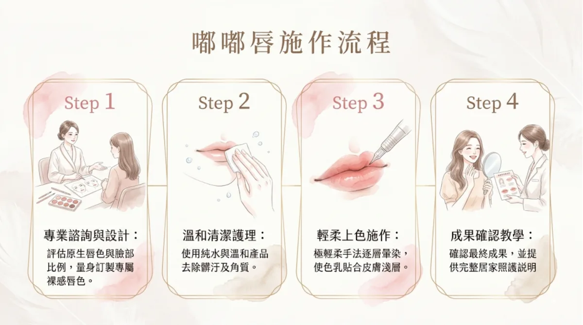 嘟嘟唇專業服務與施作流程圖