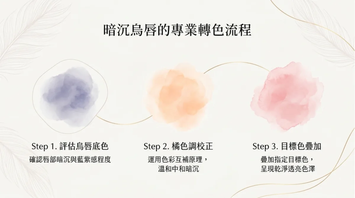 烏唇轉色原理與霧唇上色流程