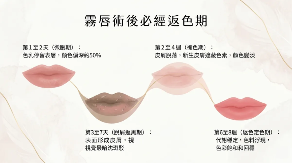 霧唇返色期與留色代謝流程